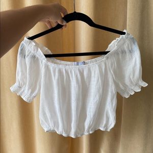 Off the shoulder white blouse top